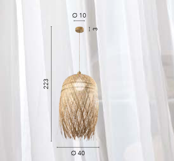 Sospensione in bambù 1XE27 non incl. D.40cm BAHAMAS Sospensione in bambù 1XE27 non incl. D.40cm BAHAMAS